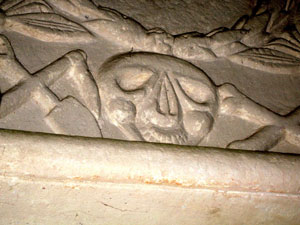 Detail on carved memorial