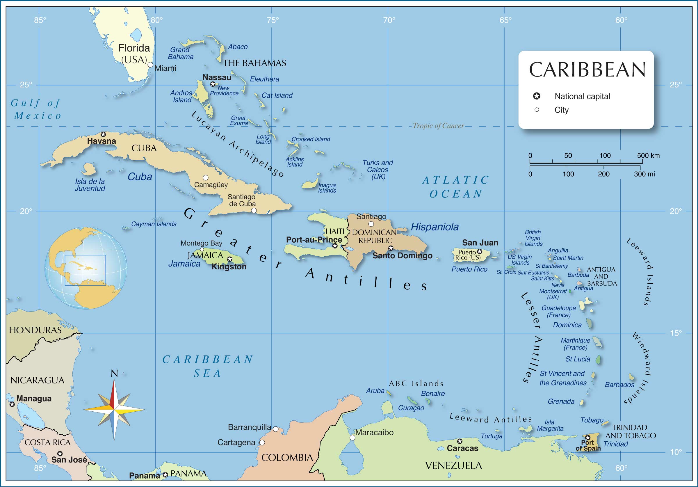 Map of West Indies 